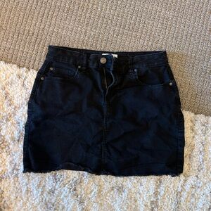 Garage black denim skirt